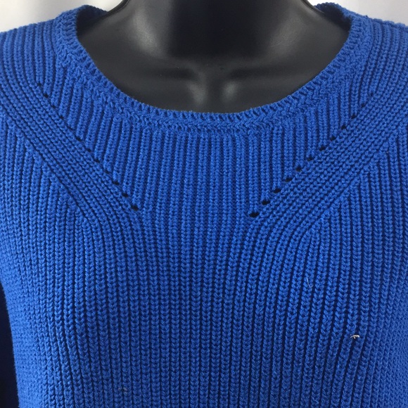 CAMAIEU WOMAN BLUE KNIT LONG SLEEVE SWEATER - Picture 3 of 5